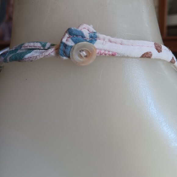 Women's Small Vintage Floral Halter Bikini Top Boho Hippie Adjustable 1970's - Picture 4 of 9